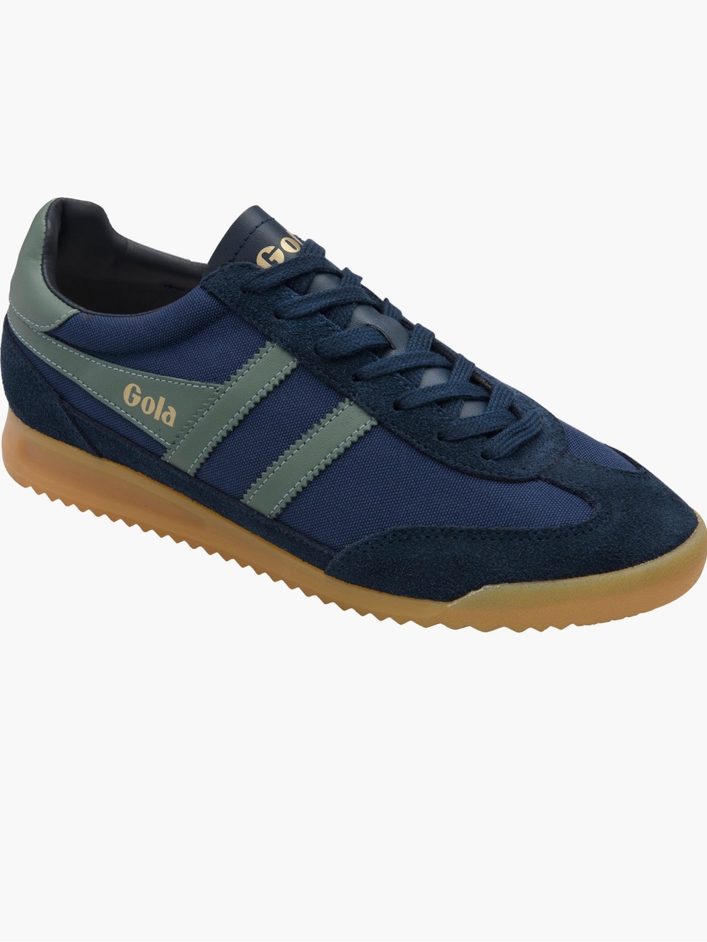 Gola Men's Tornado Sneaker - NWT - Navy and Olive with Gum Sole